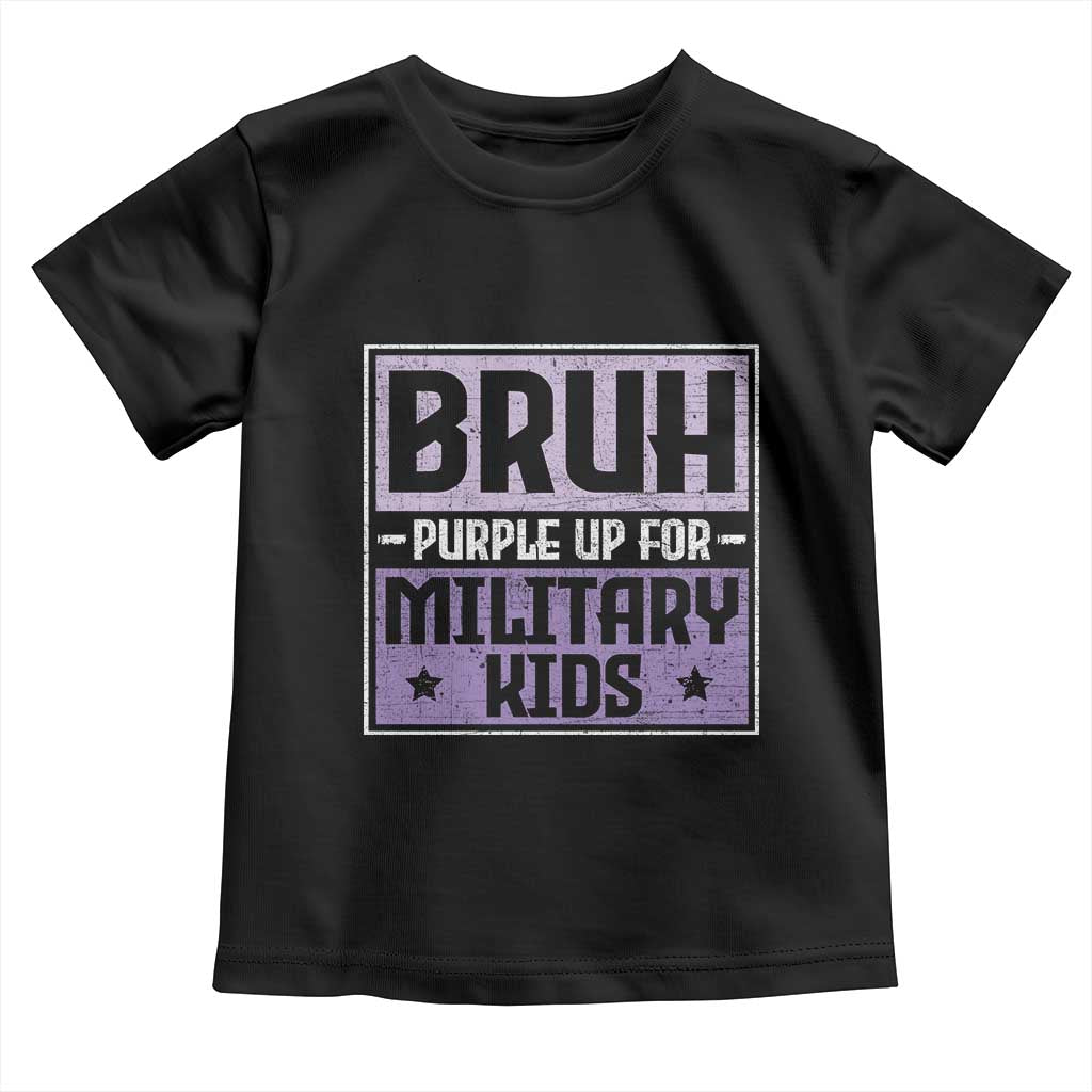 Bruh Purple Up For Military Kids Toddler T Shirt Support Military Kids