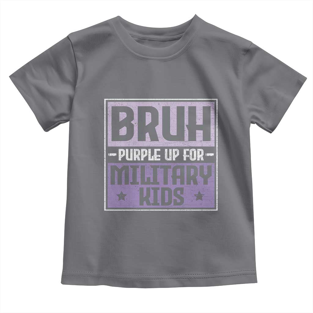 Bruh Purple Up For Military Kids Toddler T Shirt Support Military Kids