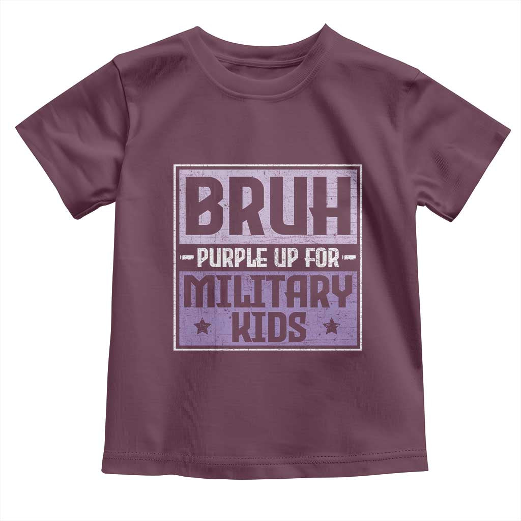 Bruh Purple Up For Military Kids Toddler T Shirt Support Military Kids