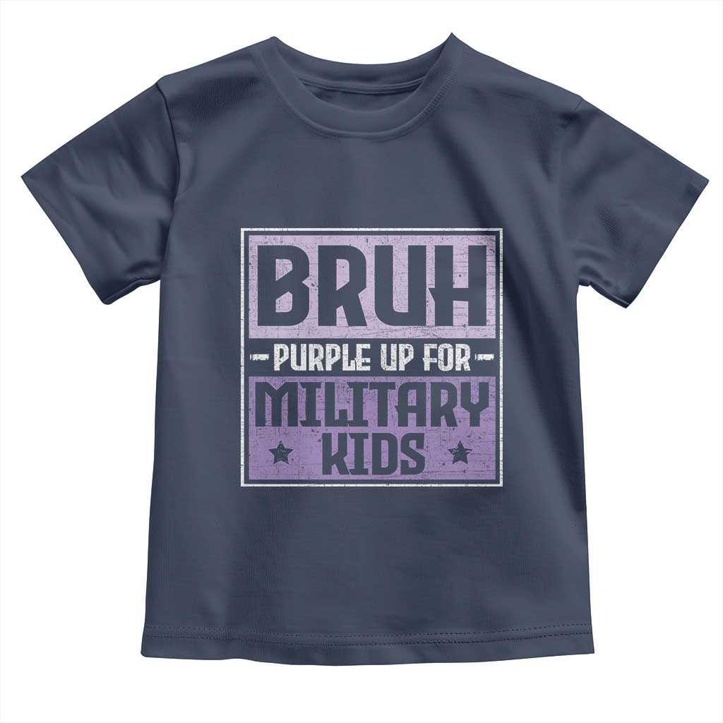 Bruh Purple Up For Military Kids Toddler T Shirt Support Military Kids