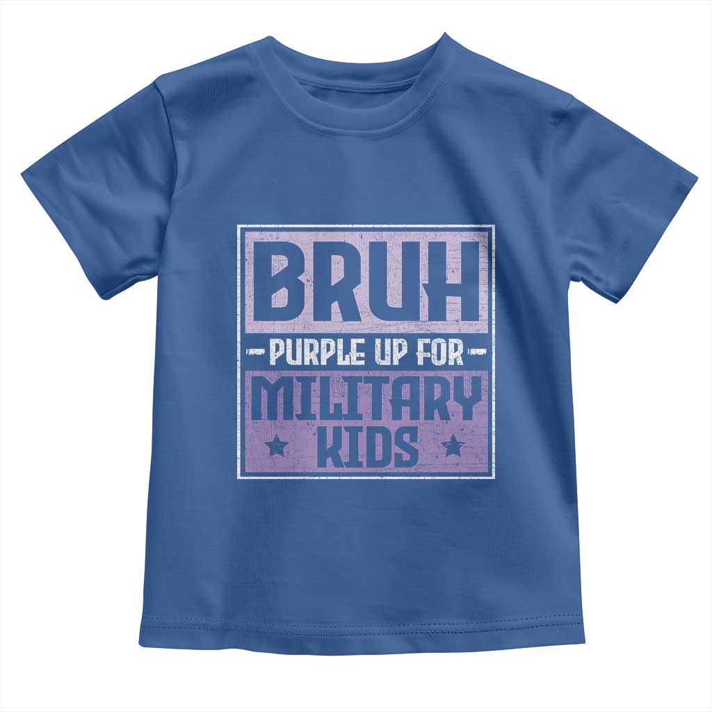 Bruh Purple Up For Military Kids Toddler T Shirt Support Military Kids
