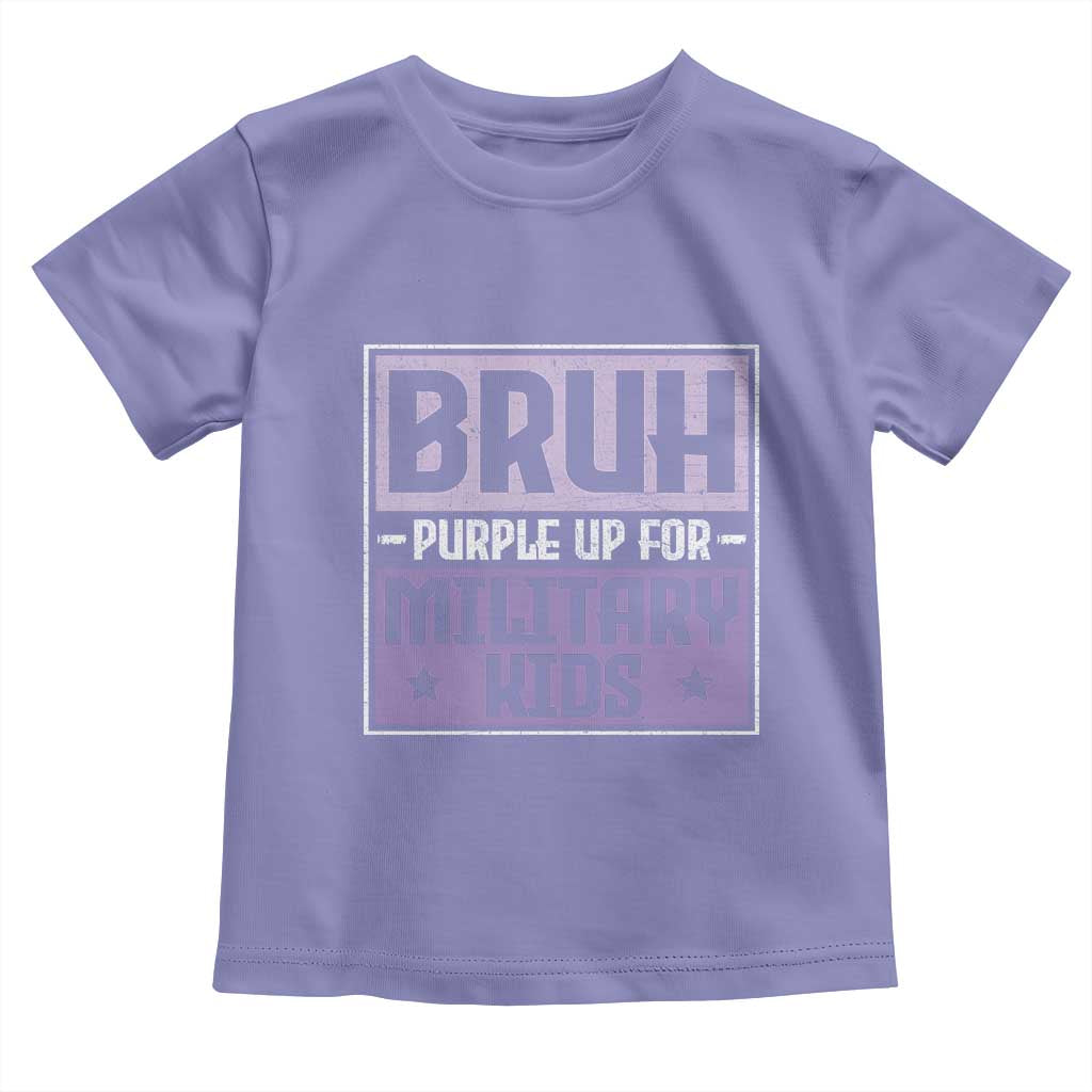 Bruh Purple Up For Military Kids Toddler T Shirt Support Military Kids