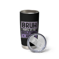 Bruh Purple Up For Military Kids Tumbler Cup Support Military Kids