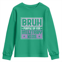 Bruh Purple Up For Military Kids Youth Sweatshirt Support Military Kids