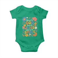 Boho Floral Christian Baby Onesie Blessed Saved By Jesus Cross Flower