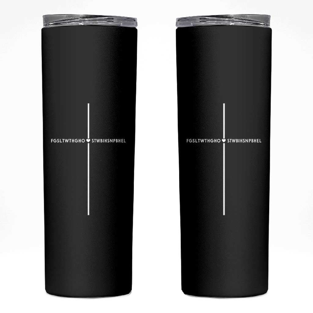 For God So Loved Skinny Tumbler John 316 Bible Verse FGSLTWTHGOB Cross Minimal Christian Acronym