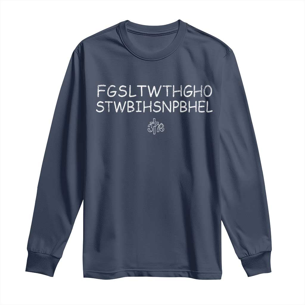 For God So Loved Long Sleeve Shirt John 316 Bible Verse FGSLTWTHGOB Cross Subtle Christian Acronym