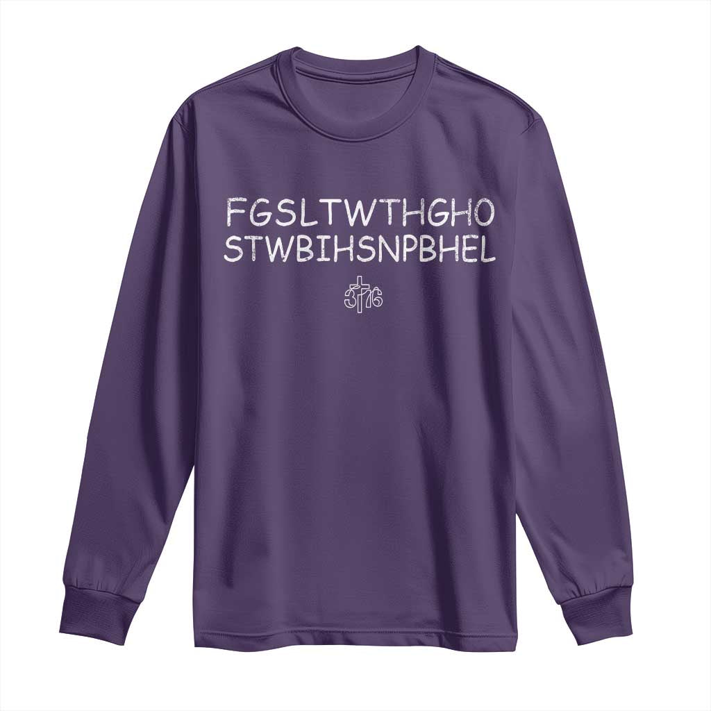 For God So Loved Long Sleeve Shirt John 316 Bible Verse FGSLTWTHGOB Cross Subtle Christian Acronym