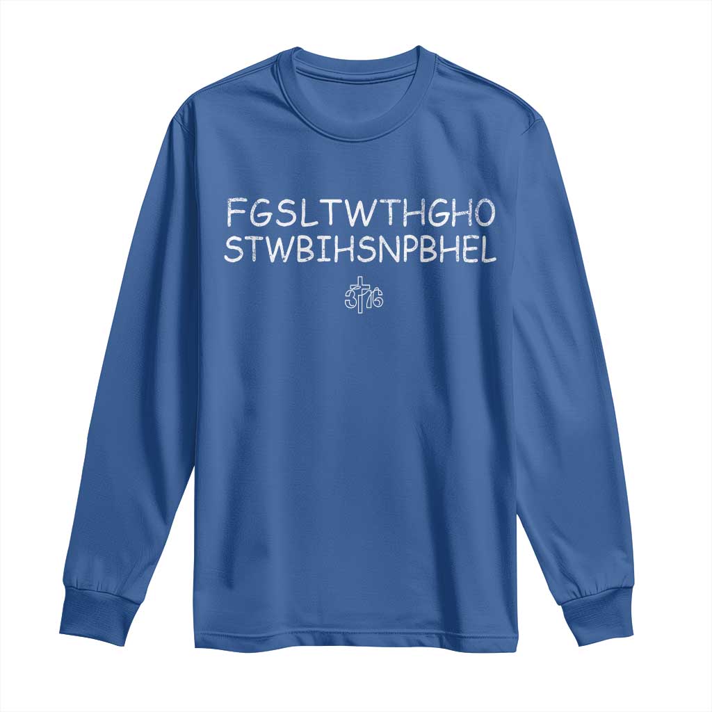 For God So Loved Long Sleeve Shirt John 316 Bible Verse FGSLTWTHGOB Cross Subtle Christian Acronym