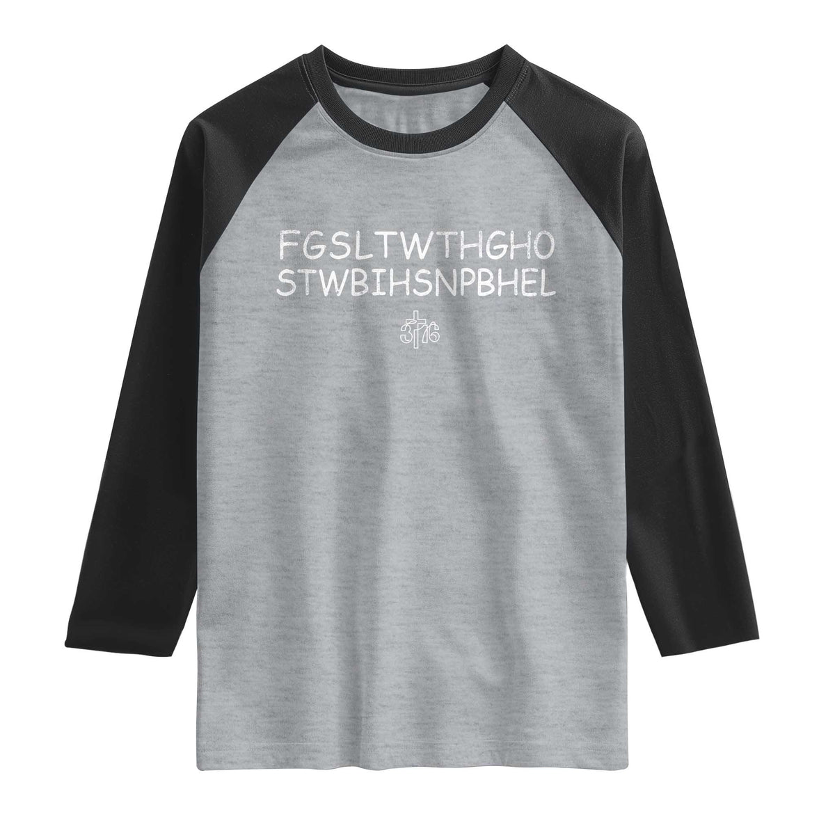 For God So Loved Raglan Shirt John 316 Bible Verse FGSLTWTHGOB Cross Subtle Christian Acronym