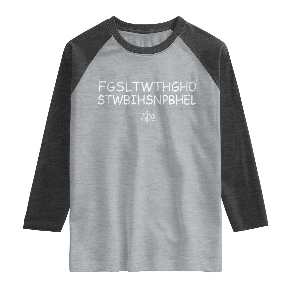 For God So Loved Raglan Shirt John 316 Bible Verse FGSLTWTHGOB Cross Subtle Christian Acronym