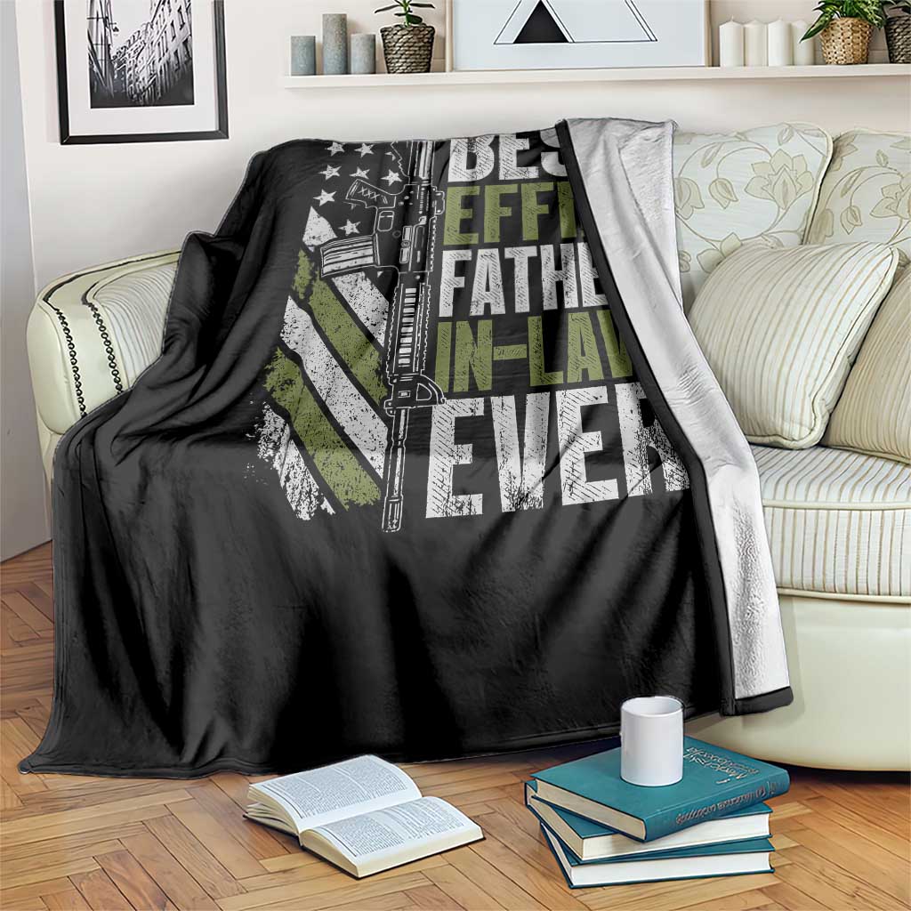 Best Effin’ Father In Law Ever Throw Blanket FIL Gun American Flag