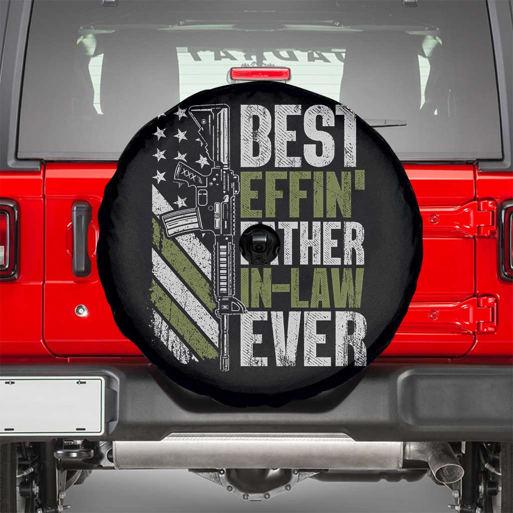 Best Effin’ Father In Law Ever Spare Tire Cover FIL Gun American Flag