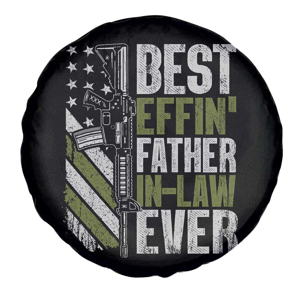 Best Effin’ Father In Law Ever Spare Tire Cover FIL Gun American Flag