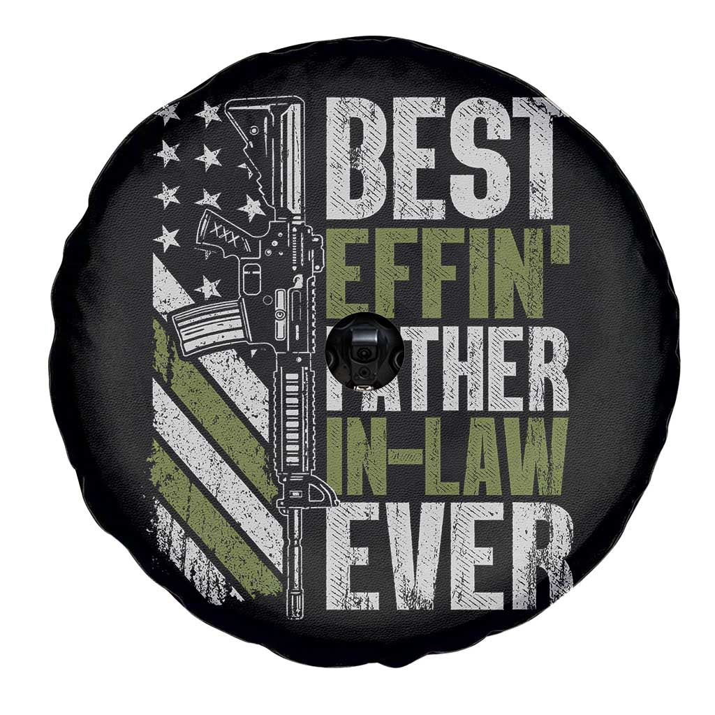 Best Effin’ Father In Law Ever Spare Tire Cover FIL Gun American Flag