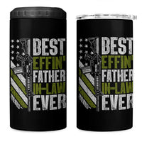 Best Effin’ Father In Law Ever 4 in 1 Can Cooler Tumbler FIL Gun American Flag