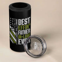 Best Effin’ Father In Law Ever 4 in 1 Can Cooler Tumbler FIL Gun American Flag