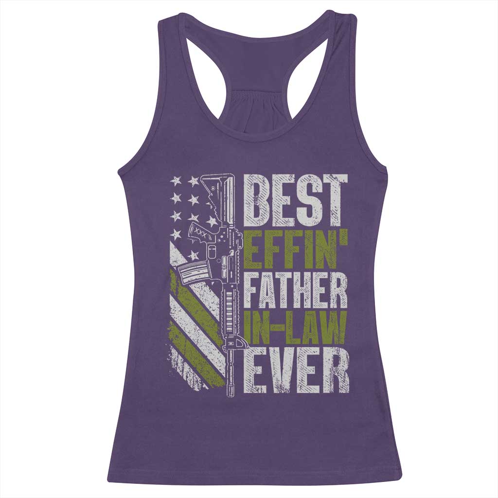 Best Effin’ Father In Law Ever Racerback Tank Top FIL Gun American Flag