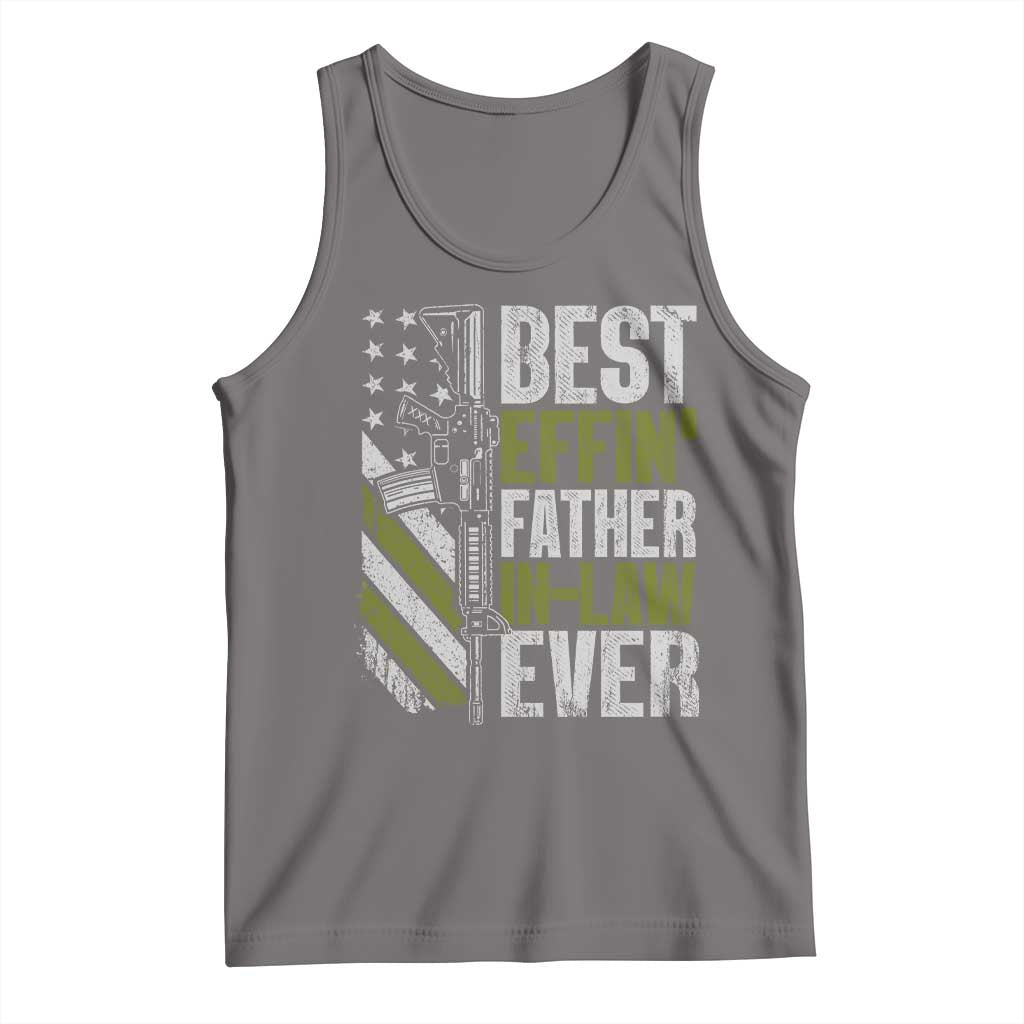 Best Effin’ Father In Law Ever Tank Top FIL Gun American Flag