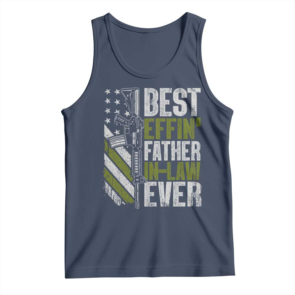 Best Effin’ Father In Law Ever Tank Top FIL Gun American Flag