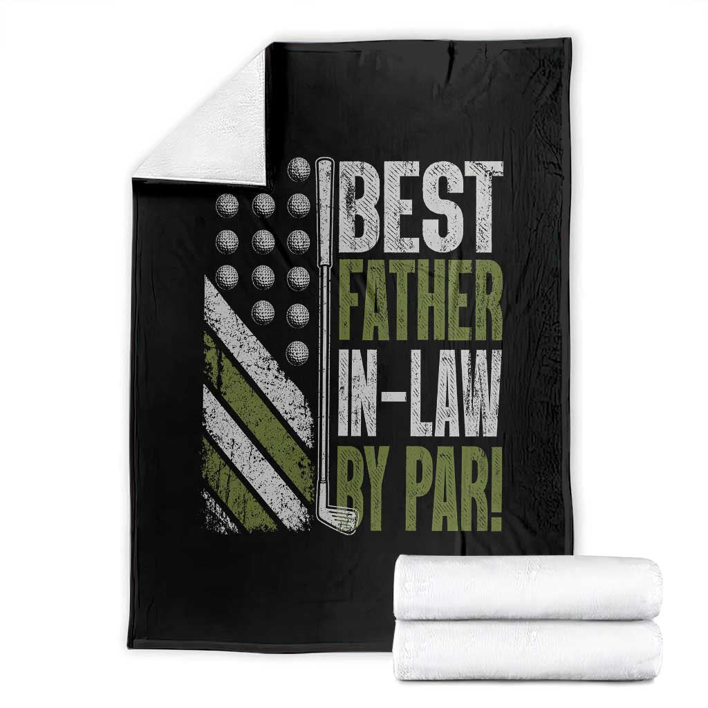 Father In Law Golf Throw Blanket Best FIL By Par Fathers Day Gift for Golfers