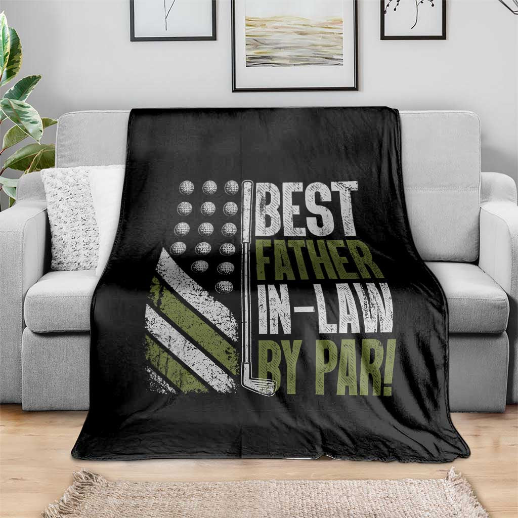 Father In Law Golf Throw Blanket Best FIL By Par Fathers Day Gift for Golfers