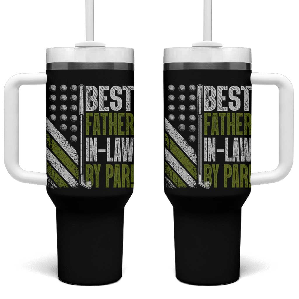 Father In Law Golf Tumbler With Handle Best FIL By Par Fathers Day Gift for Golfers