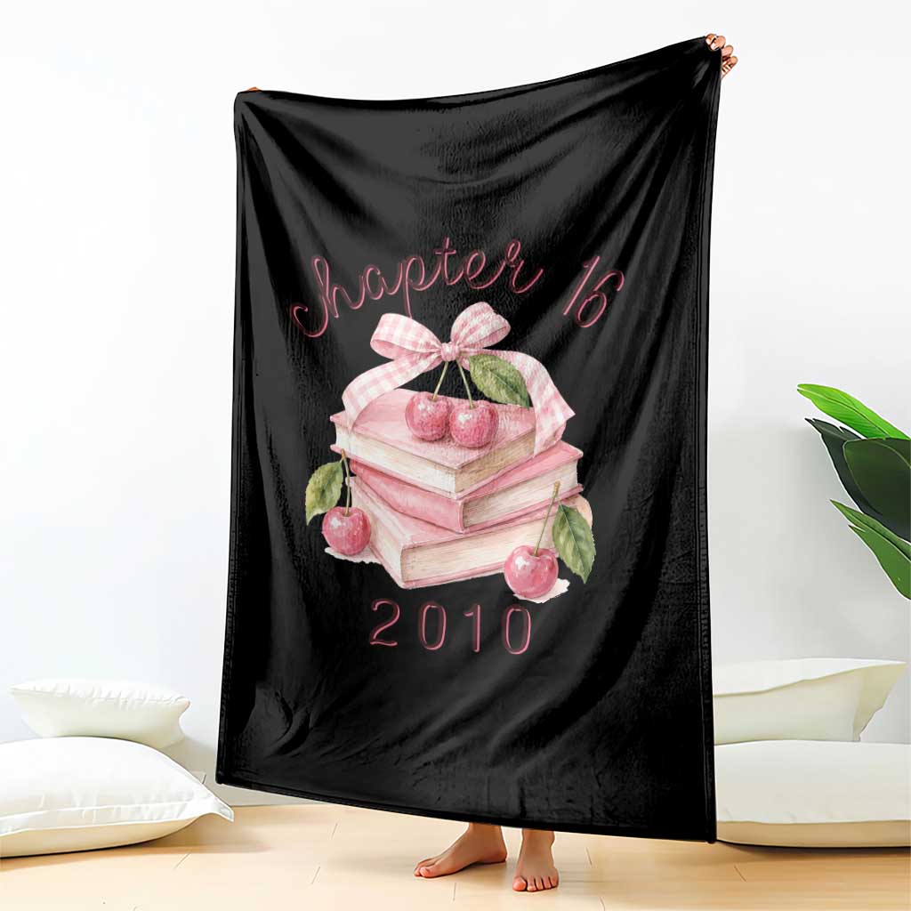 Sweet Chapter 16 Birthday Throw Blanket Cherry Books 16th Birthday Gifts For Her Book Lover
