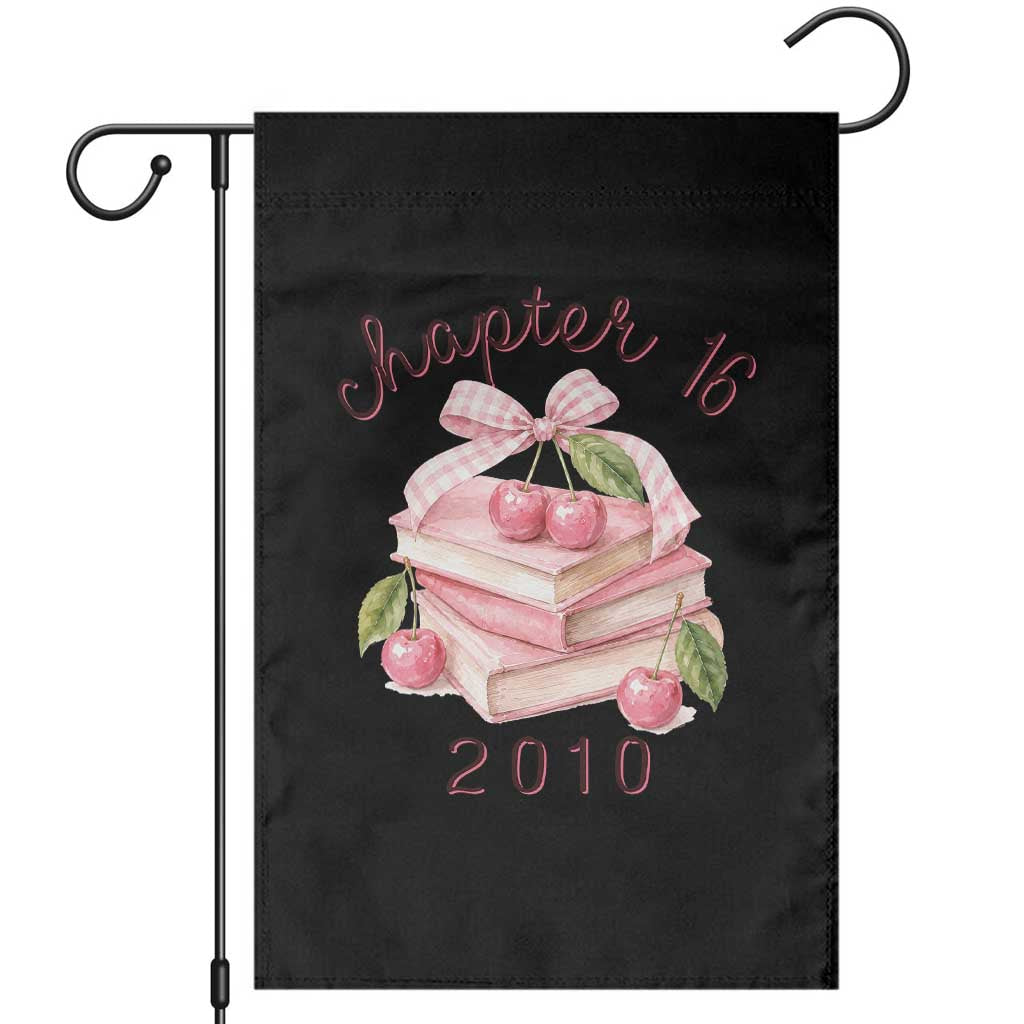 Sweet Chapter 16 Birthday Garden Flag Cherry Books 16th Birthday Gifts For Her Book Lover