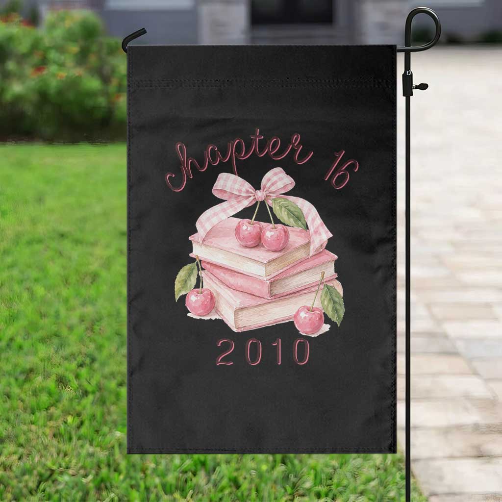 Sweet Chapter 16 Birthday Garden Flag Cherry Books 16th Birthday Gifts For Her Book Lover