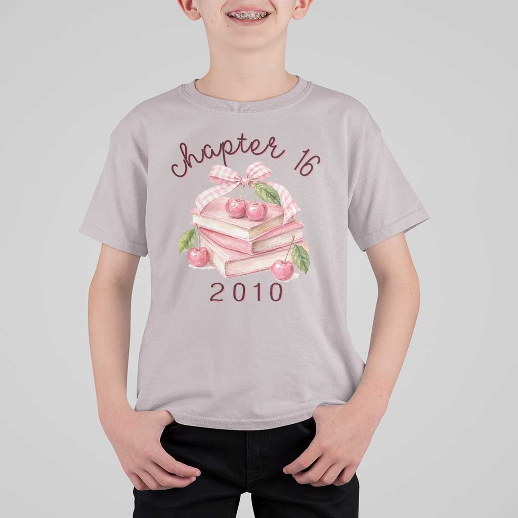 Sweet Chapter 16 Birthday T Shirt For Kid Cherry Books 16th Birthday Gifts For Her Book Lover