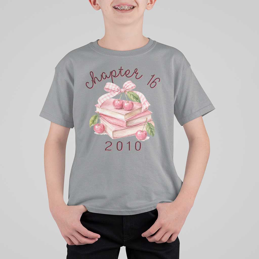 Sweet Chapter 16 Birthday T Shirt For Kid Cherry Books 16th Birthday Gifts For Her Book Lover