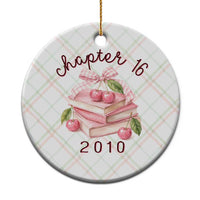 Sweet Chapter 16 Birthday Ceramic Ornament Cherry Books 16th Birthday Gifts For Her Book Lover