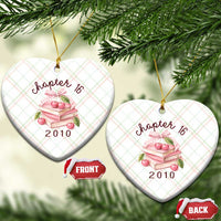 Sweet Chapter 16 Birthday Ceramic Ornament Cherry Books 16th Birthday Gifts For Her Book Lover