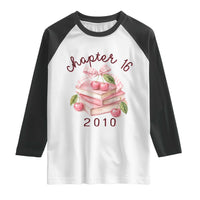 Sweet Chapter 16 Birthday Raglan Shirt Cherry Books 16th Birthday Gifts For Her Book Lover