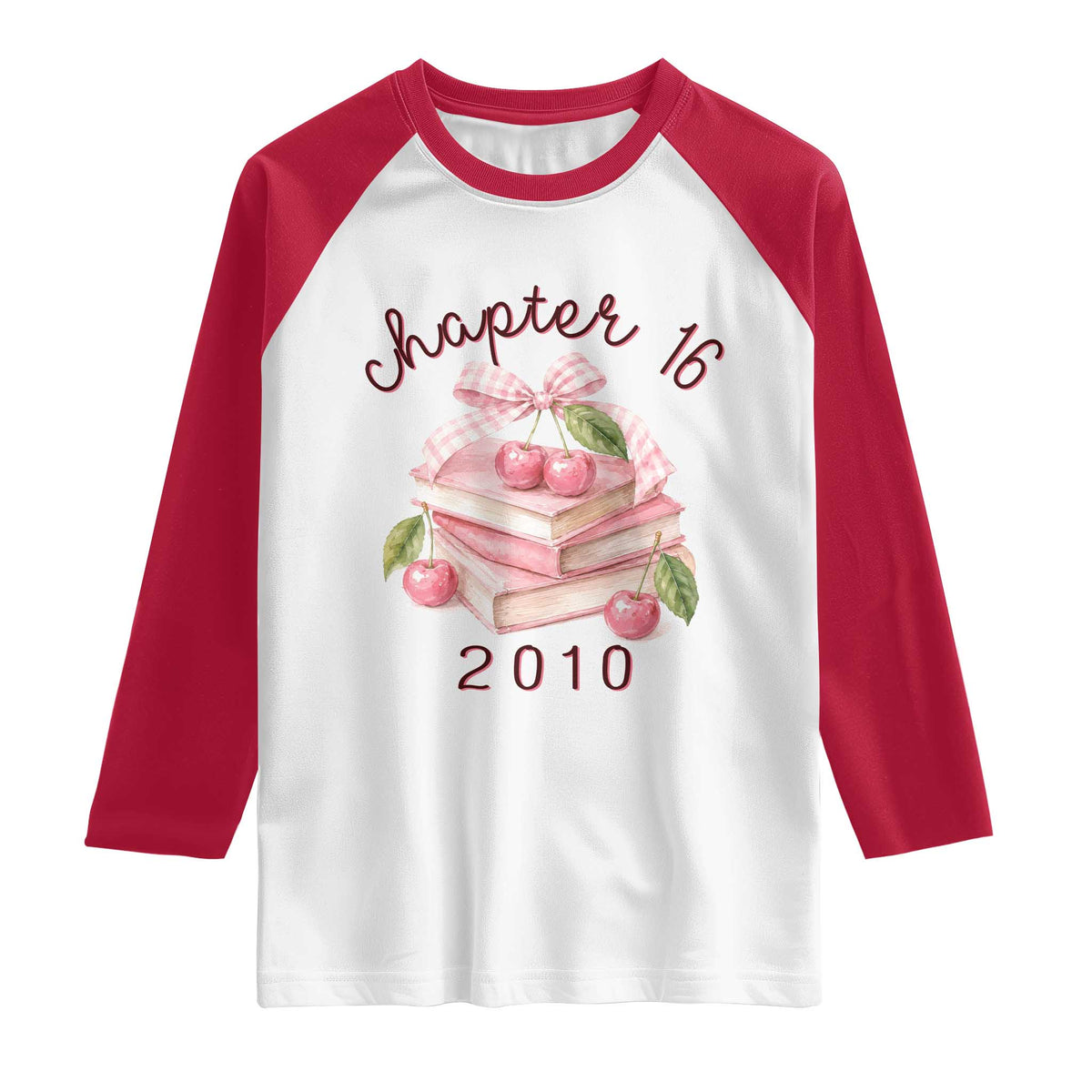 Sweet Chapter 16 Birthday Raglan Shirt Cherry Books 16th Birthday Gifts For Her Book Lover