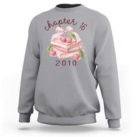 Sweet Chapter 16 Birthday Sweatshirt Cherry Books 16th Birthday Gifts For Her Book Lover