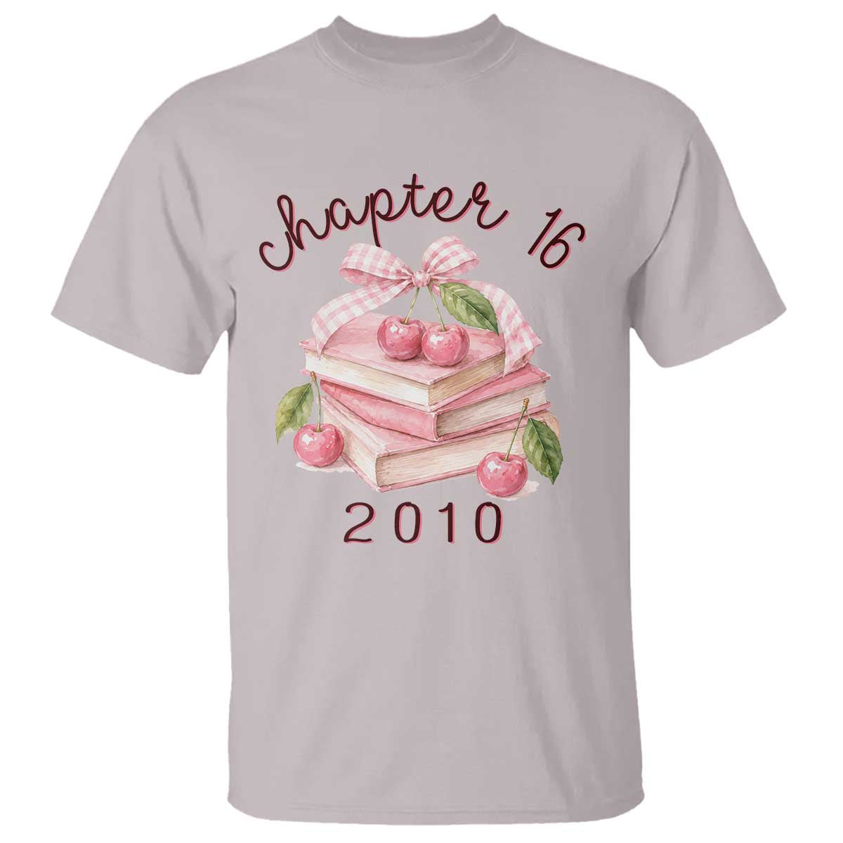 Sweet Chapter 16 Birthday T Shirt Cherry Books 16th Birthday Gifts For Her Book Lover