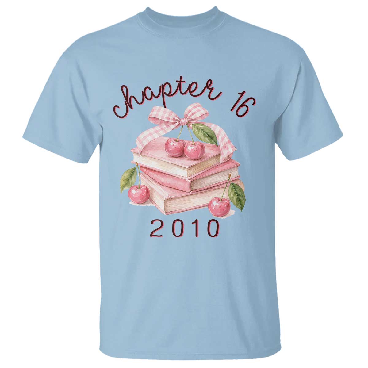 Sweet Chapter 16 Birthday T Shirt Cherry Books 16th Birthday Gifts For Her Book Lover
