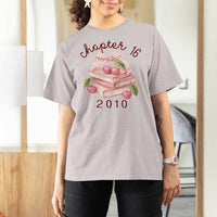 Sweet Chapter 16 Birthday T Shirt For Women Cherry Books 16th Birthday Gifts For Her Book Lover