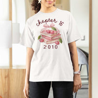 Sweet Chapter 16 Birthday T Shirt For Women Cherry Books 16th Birthday Gifts For Her Book Lover