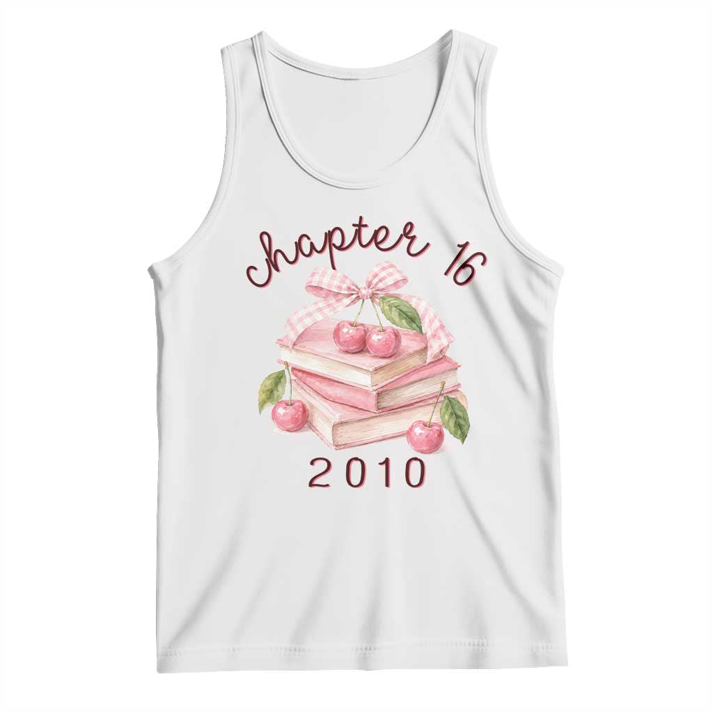 Sweet Chapter 16 Birthday Tank Top Cherry Books 16th Birthday Gifts For Her Book Lover
