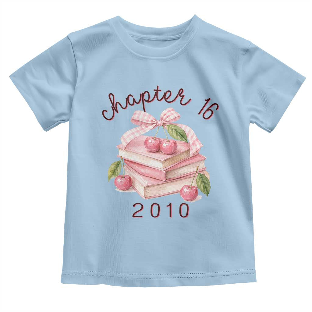 Sweet Chapter 16 Birthday Toddler T Shirt Cherry Books 16th Birthday Gifts For Her Book Lover