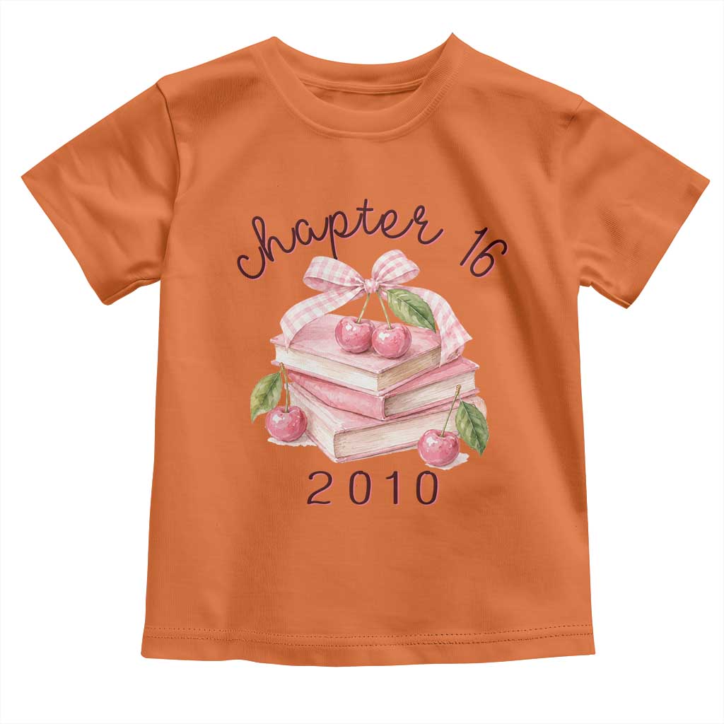 Sweet Chapter 16 Birthday Toddler T Shirt Cherry Books 16th Birthday Gifts For Her Book Lover