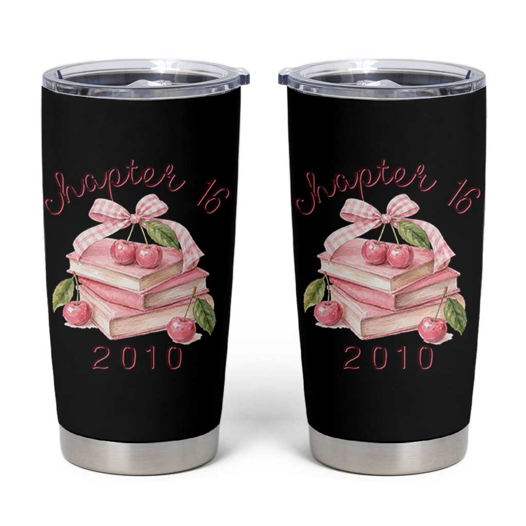 Sweet Chapter 16 Birthday Tumbler Cup Cherry Books 16th Birthday Gifts For Her Book Lover