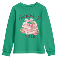 Sweet Chapter 16 Birthday Youth Sweatshirt Cherry Books 16th Birthday Gifts For Her Book Lover