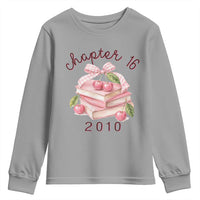 Sweet Chapter 16 Birthday Youth Sweatshirt Cherry Books 16th Birthday Gifts For Her Book Lover