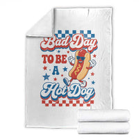 Bad Day To Be A Hot Dog Throw Blanket Hotdog Lover Wiener 4th Of July