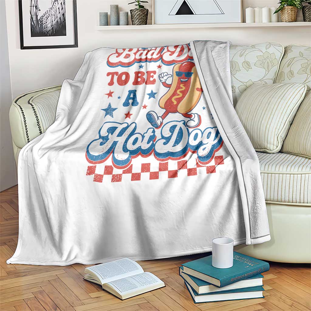 Bad Day To Be A Hot Dog Throw Blanket Hotdog Lover Wiener 4th Of July