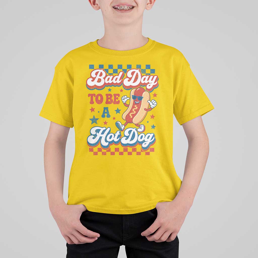 Bad Day To Be A Hot Dog T Shirt For Kid Hotdog Lover Wiener 4th Of July